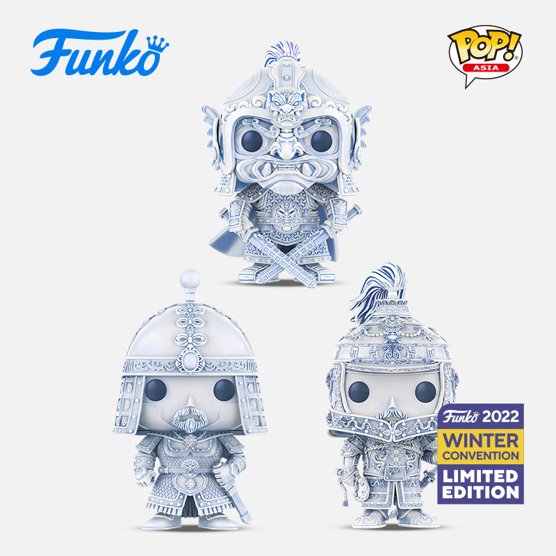 Funko Pop Asia! ANCIENT ARMOR WARRIOR-SONG/QING/TANG(CERAMIC) 3-PACK 2022 WINTER CONVENTION LIMITED Edition