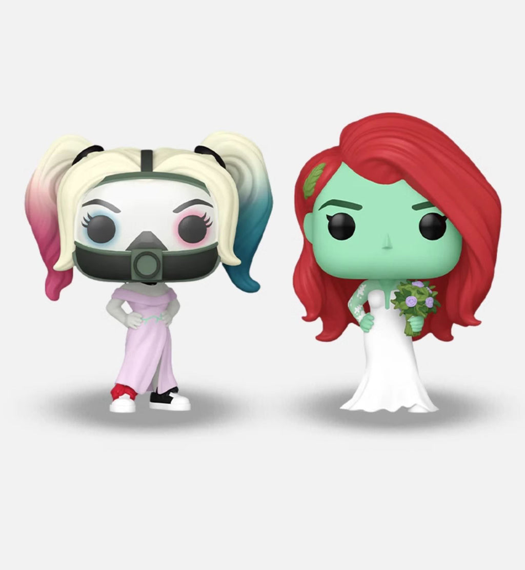 Funko Pop HEROES! HQ: AS-HARLEY QUINN / POISON IVY WEDDING 2 PACK ENTERTAINMENT EARTH EXCLUSIVE LIMITED EDITION